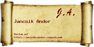 Jancsik Andor névjegykártya