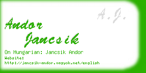 andor jancsik business card